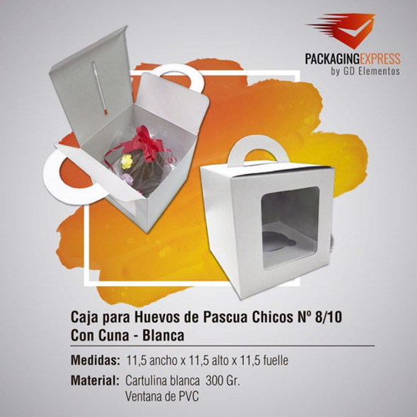 Cajas Para Huevos De Pascua Nº 8 Y 10 Con Ventana Pack X100 1