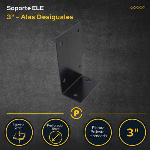 Soporte L Ele Mensula Escuadra Angulo 3 Alas Diferentes 70mm 1