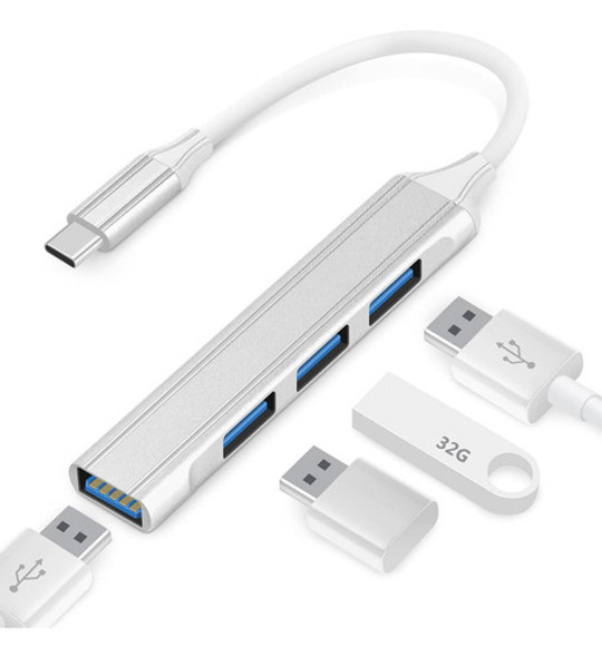 Teryeefi Hub Tipo C A Usb 3.0, Concentrador Adaptador Usb C 0