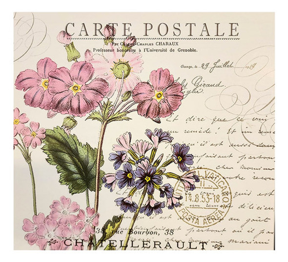 Láminas Decoupage Laura Craft Set Conejo Y Flores 1