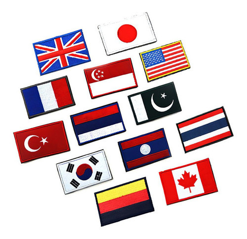 10 Parche Apliques Bordado Banderas Parches Paises Mundo 7cm 0