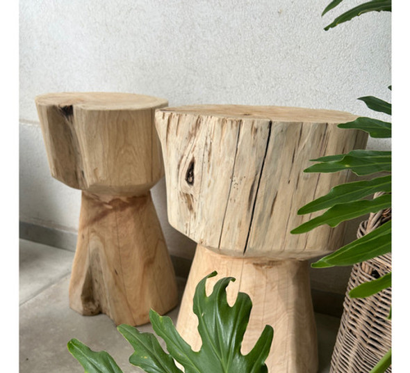 Tronco Mesita Auxiliar De Madera Cipres 1