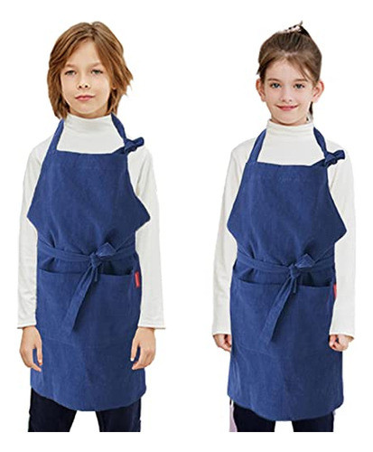 Delantales De Lino Niños 2 Bolsillos Estilo Japonés C... 0