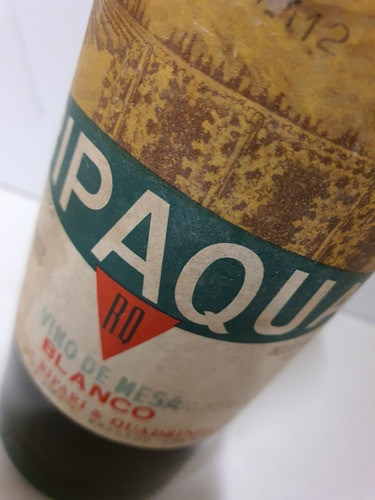 Antigua Botella Llena De Vino Blanco Ripaqua 0