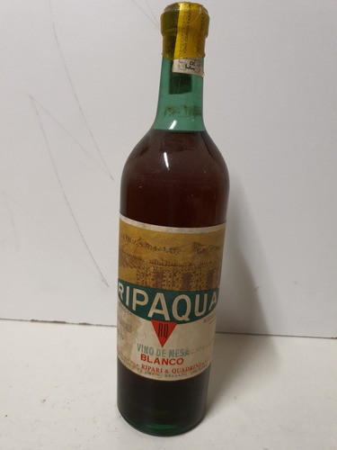 Antigua Botella Llena De Vino Blanco Ripaqua 1