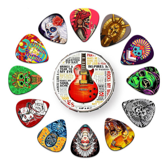 Púas De Guitarra, Paquete De 24 Púas Finas, Medianas, Y Con 0