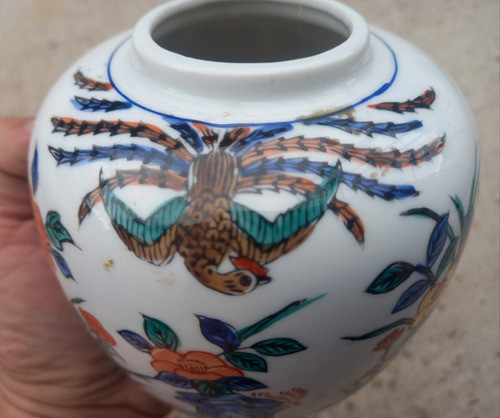 Antiguo Jarron Chino Japon Porcelana Pintada A Mano 1
