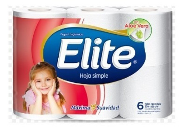 Papel Higiénico Elite Aloe Vera X 6 Rollos 30m Pack 6 Unid 0