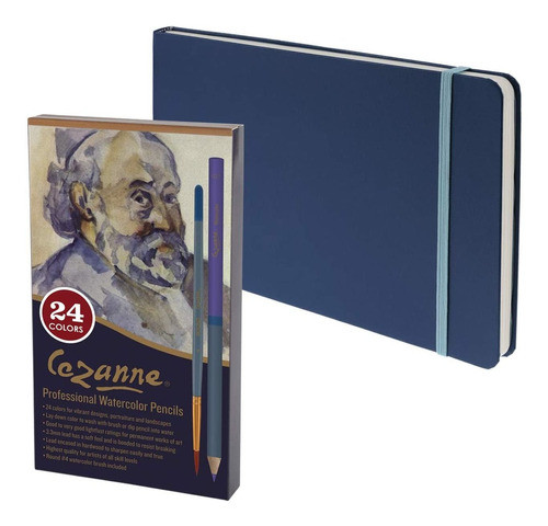 Juego De 24 Lapices Acuarelables Con Cuaderno Cezanne 0