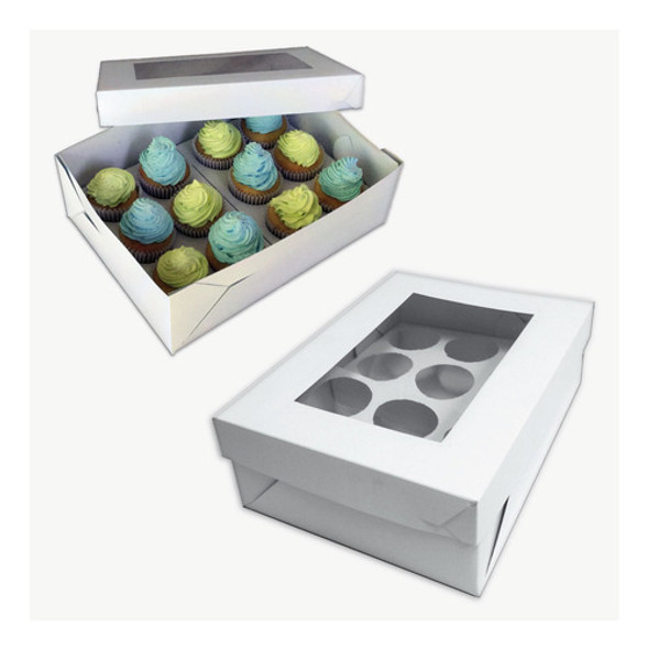 Cajas Para 12 Cupcakes Y Muffins C/cuna Pack De 50 Unidades 0