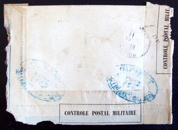 Francia - Sobre 10c. Semeuse 1916 Censura Militar L3594 1