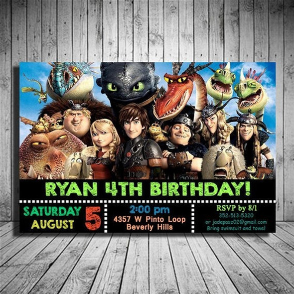 Como Entrenar A Tu Dragón  Invitaciones Infantiles 1