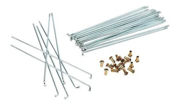Juego De 36 Rayos Reforzados Con Niple 3mm X 140mm Moto 0