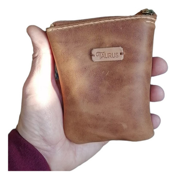 Yerbera Taurus En Cuero Genuino 100 G Mate Bombilla Termo 0