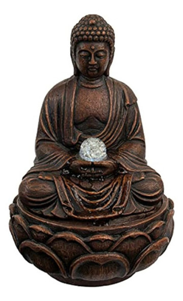 Pure Garden 50-lg5065 Fuente De Agua De Mesa - Estatua De Bu 0