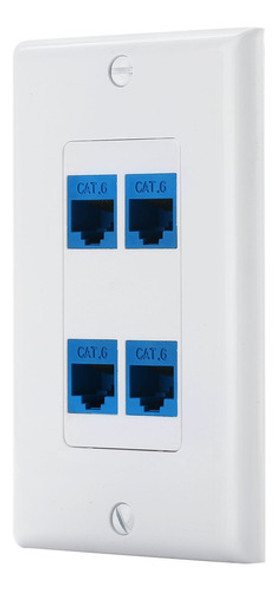 Placa De Pared Decorativa Cat6 De 4 Puertos Hembra A Hembra 0