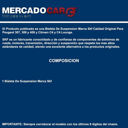 Bieleta Suspension Skf Citroen C4 1.6 16v Nafta - 2010 1