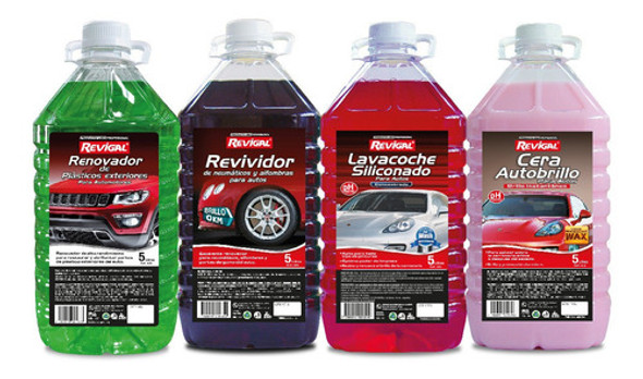 Kit-4 Shampoo Autobrillo Revividor Renov Plast Exter Revigal 0