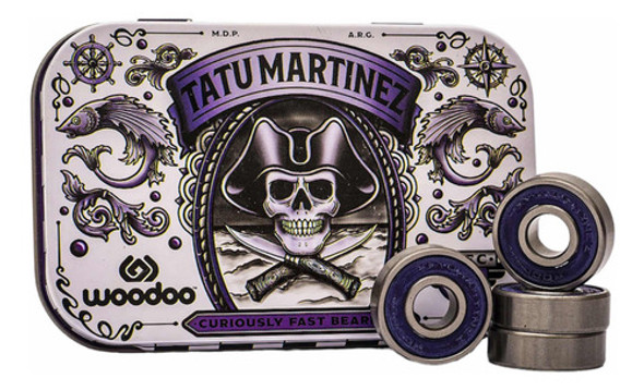 Kit 8 Rulemanes Skate Woodoo Tatu Martinez ¡abec-9! Violetas 0