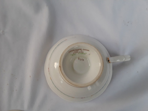 2 Taza Y Plato De Té Grosvenor Wu Ting  Porcelana Inglesa 1
