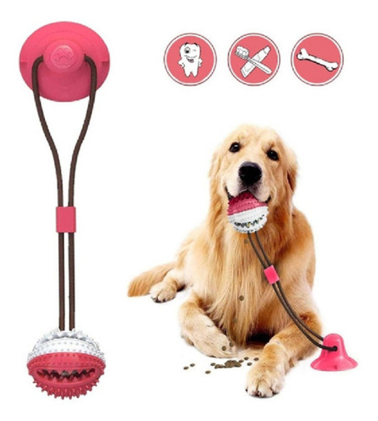 Juguete Perro Pelota Cuerda Limpia Dientes C/ Ventosa 1