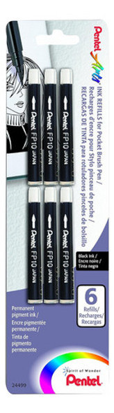 6 Repuestos Para El Boligrafo Pentel Arts Pocket Brush 0