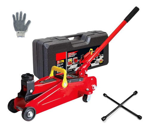 Crique Carrito Gato 2 Ton + Llave Cruz Y Guantes Auto 0