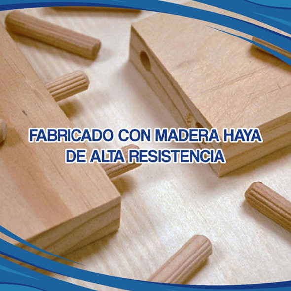 Tarugo De Madera Estriado 6 Mm X 35 Mm X 500 Unidades Haya 1