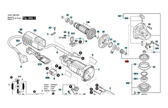 Piñón Corona Amoladora Gws 9-125 P Bosch Original 1