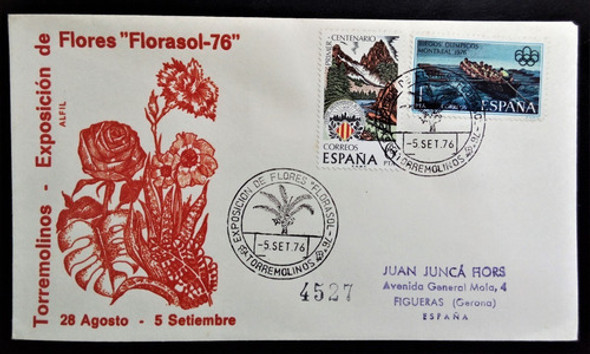 España, Sobre Exposic ''florasol'' Torremolinos 1976 L15406 0