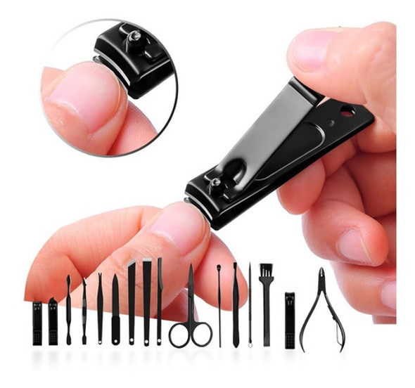 Kit X16 Manicuria Aguja Acne Alicate Tijera Limas Pedicuria 1