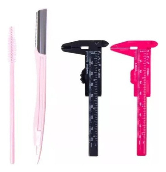 Set Perfilador Cejas Rostro + Medidor Rostro + Peine Cejas 0