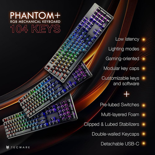 Teclado Mecánico Tecware Phantom+ 104, Led Rgb (marrón Espec 1