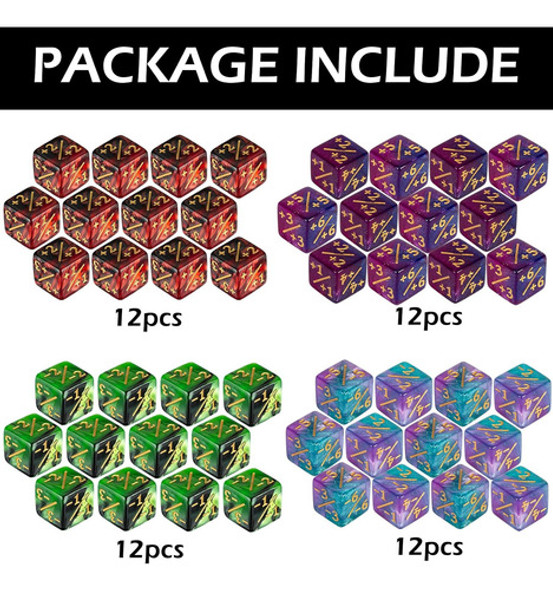 Dados De Conteo Mágicos 4 Colores En Bulk 48 Piezas 1