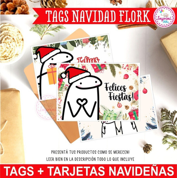 Kit Imprimible Flork Navidad Tags Tarjetas Navideños #3 1