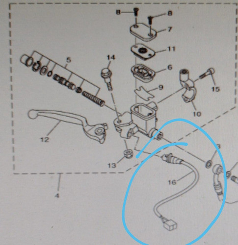 Bulbo Freno Del Orig Yamaha New Crypton 105 1