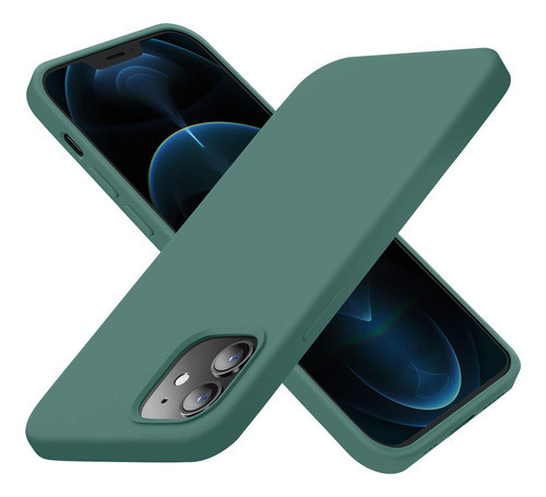 Funda Protectora Para iPhone 12 Silicona Verde Suave 0