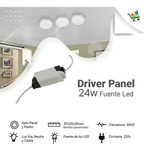 Driver Transformador Para Panel Led 24w Pack X 10u. Werke 1