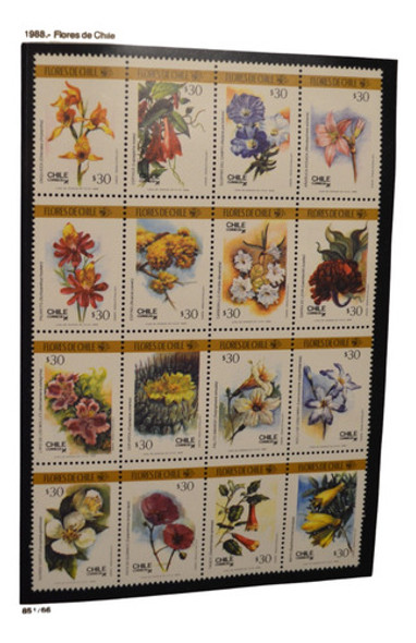 Ch851 Chile Serie Completa Año 1988 Flores De Chile Mint 0