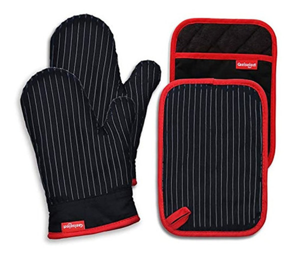 Juego De Guantes De Cocina Y Agarraderas Coziselect, Con Res 0