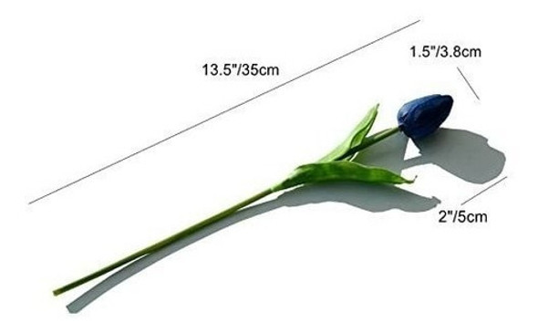 20 Tulipanes, Flores Artificiales Mandys - Azul Marino. 1