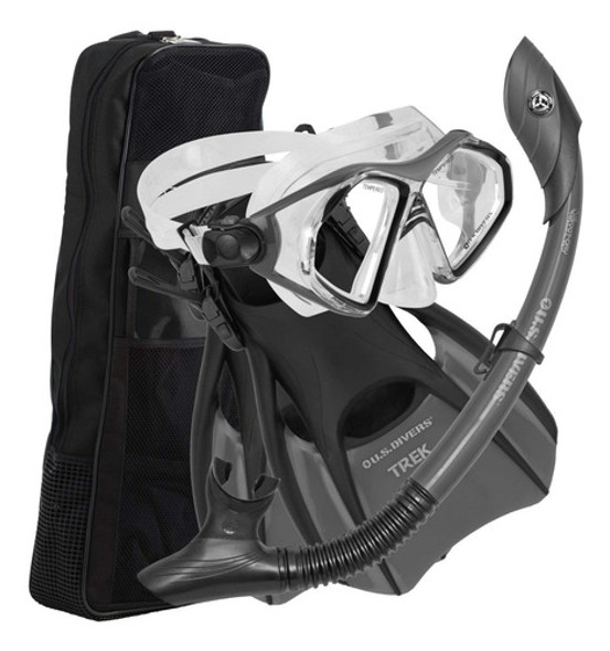 U.s. Divers Máscara Snorkeling + Aletas + Bolsa Talle L 0