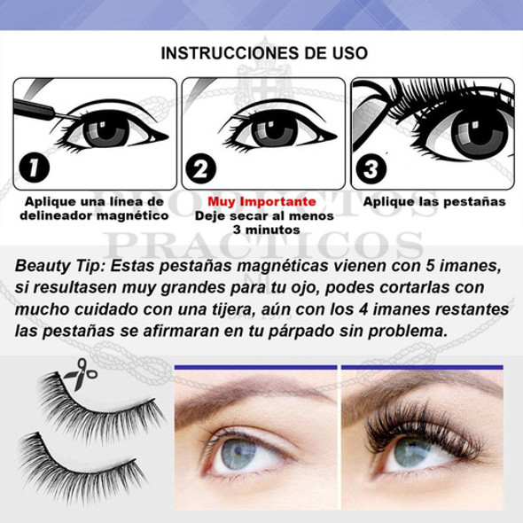 Pestañas Magnéticas 3 Modelos Delineador Magnético Pink Full 1