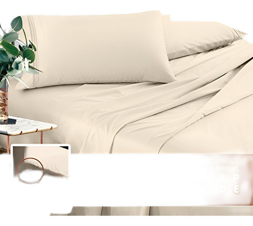 Juego De Sábanas Premium King - Crema Beige Juego De Cama De 0