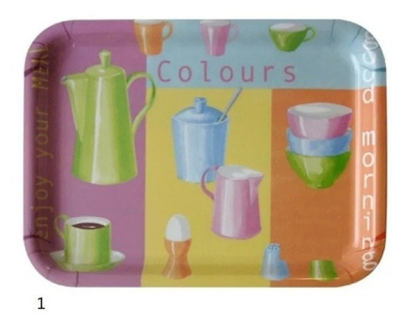 Bandeja Melamina Rectangular 31 X 23 Cm Diseños Variados 0