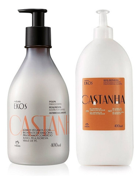 Kit Crema Hidratante Corporal Ekos Castaña Envase Y Repuesto 0