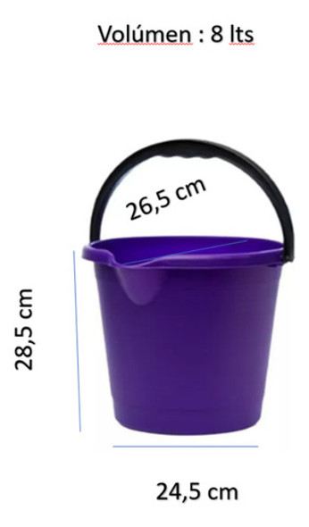 Balde Reforzado De 8 Litros Con Pico Y Manija -la Plata- 1