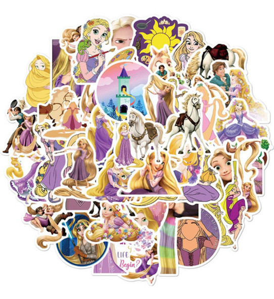 Pack 20 Calcomanías Stickers Vinilo Termo Rapunzel Enredados 0