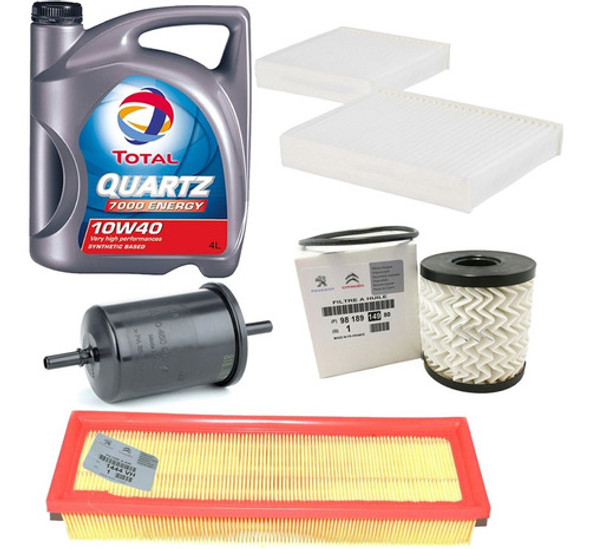 Kit 4 Filtros Service + Aceite Peugeot 2008 1.6 Vti 0