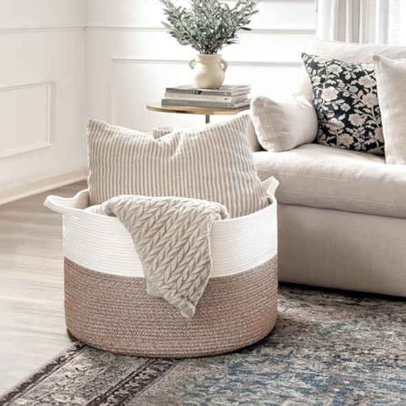 Indressme Canasto Grande Xxxl De Cuerda De Algodón 1